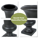 Handmade Fiber Stone Urn Planter Pot, 22.75 in Tall x 13.13 in Diameter