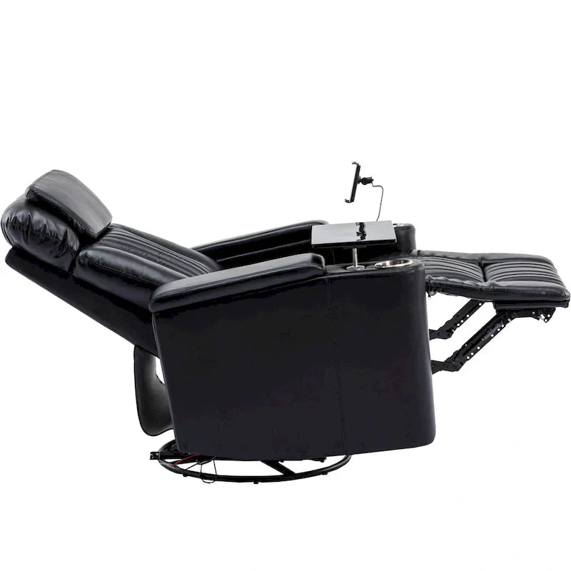 Power Home Theater Recliner Chair, 34.6 D x 38.2 W x 41.4 H, 110-160 Recline, 270 Swivel
