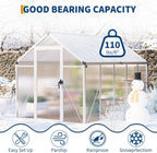 Garvee 6 x 10 ft Green Polycarbonate Greenhouse With Aluminum Frame, Lockable Door And Adjustable Roof Vent