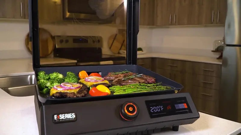 Blackstone E-Series 17-Inch Electric Tabletop Griddle With Hood - 238 Sq In
