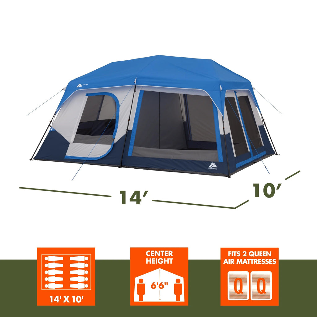 Ozark Trail 10-Person Lighted Instant Cabin Tent, 14' x 10', 40 lbs - 30711