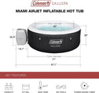 2-4 Person Inflatable Hot Tub With 120 Air Jets And Insulated Cover