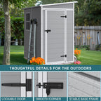 Seizeen Resin Outdoor Storage Shed With Floor, Light Gray, 82 in H