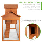 Best Choice Products 80in Wooden Chicken Coop Multi-Level Hen House With Wire Fence