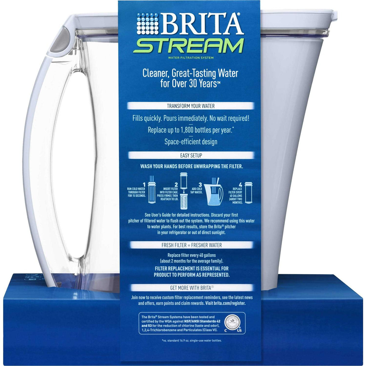 Brita Stream Rapids Water Pitcher 12-Cup