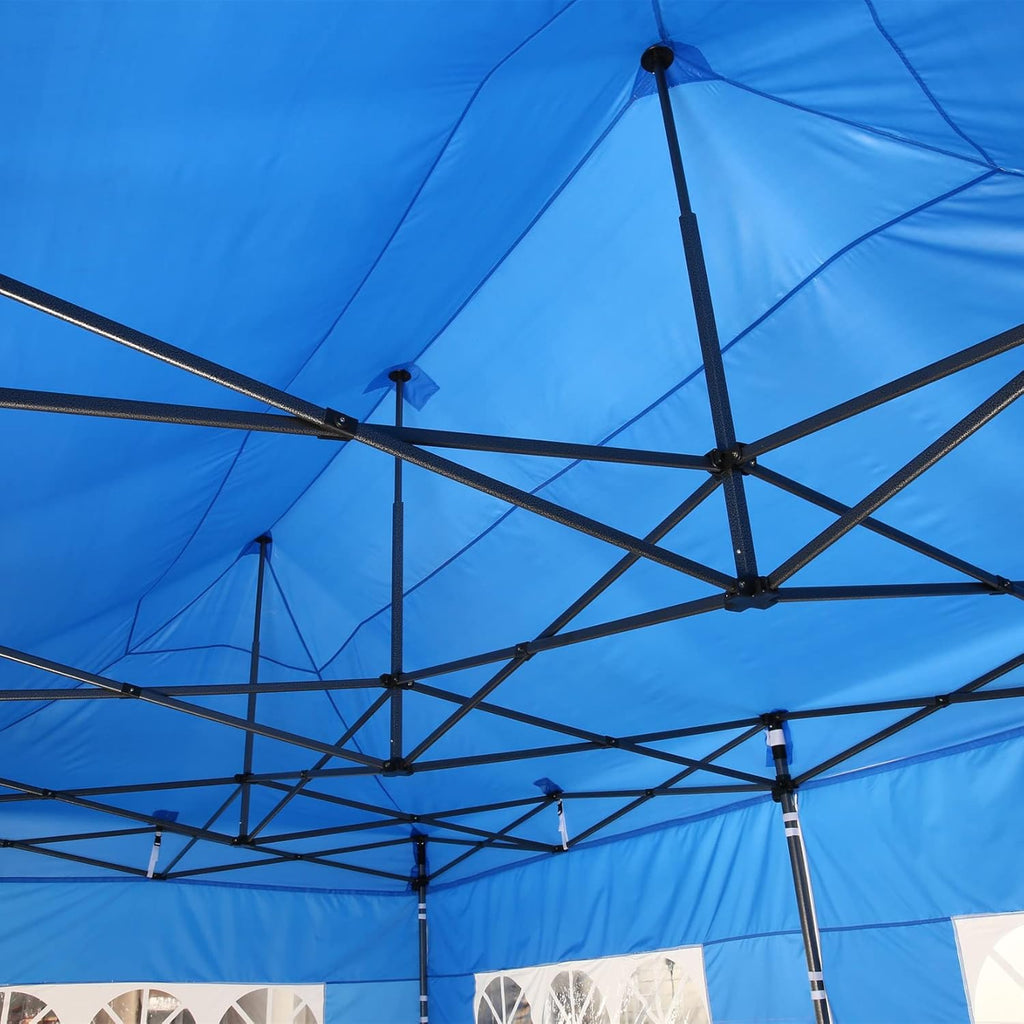 COBIZI Pop-Up Canopy 10 x 20 ft, White, 6 Sidewalls
