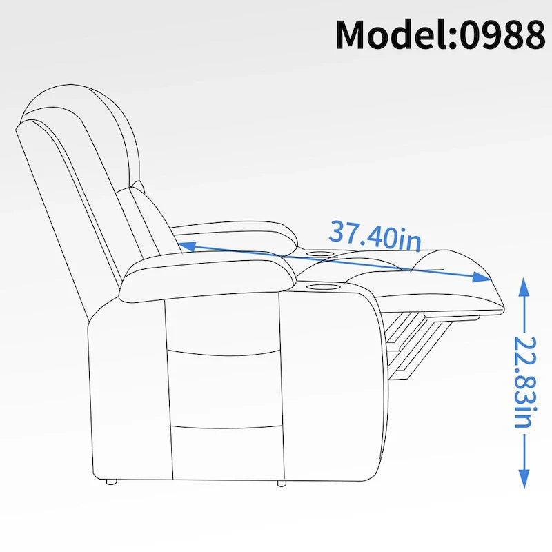 Lazy Boy Power Lift Recliner Chair With Massage, Lumbar Heating, USB Port And Cup Holders - Single Motor
