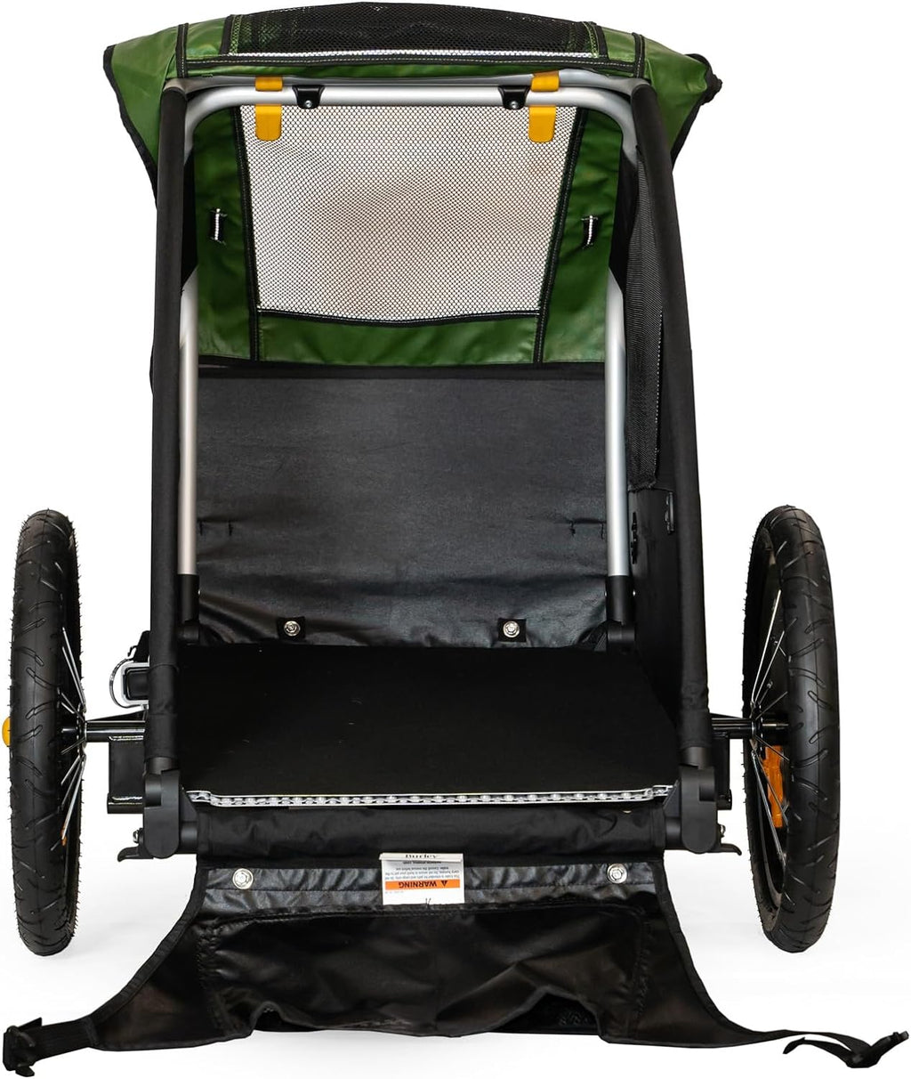 Burley Pet Bike Trailer, 75 Pounds, Fern Green/Black/White - Tail Wagon 947108