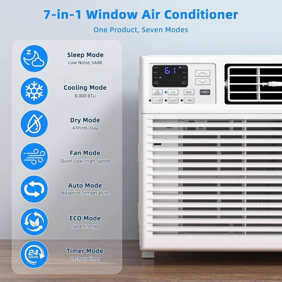 Antarctic Star U-Shaped Window Air Conditioner, 12,000 BTU, 115 Volts