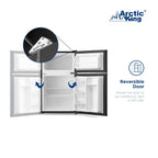 Arctic King Two-Door Mini Fridge With Freezer, 3.2 Cu ft, 18.5 in x 19.4 in x 33.3 in, Stainless Steel - E-Star