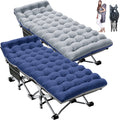 Slsy Folding Camping Cot 2 Pack, 75 x 28 x 14 in, 3.3 Inch 2-Sided Mattress - Carry Bag