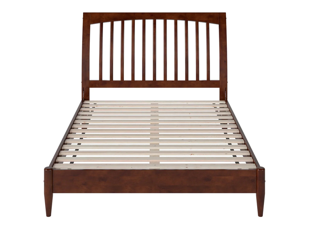 AFI Full Solid Wood Low Profile Sleigh Platform Bed, Walnut - Orleans