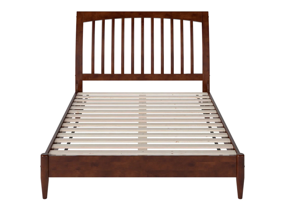 AFI Full Solid Wood Low Profile Sleigh Platform Bed, Walnut - Orleans