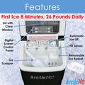 Arctic-Pro Portable Digital Ice Maker Machine, 26 Pounds Daily, Black, 11.5x8.7x12.5 Inches