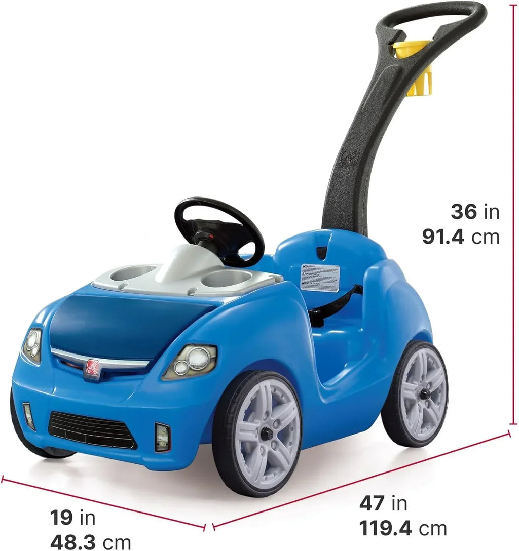 Step2 Ride-On Push Toy Car, Pink, Large, With Included Seat Belt - Whisper Ride II