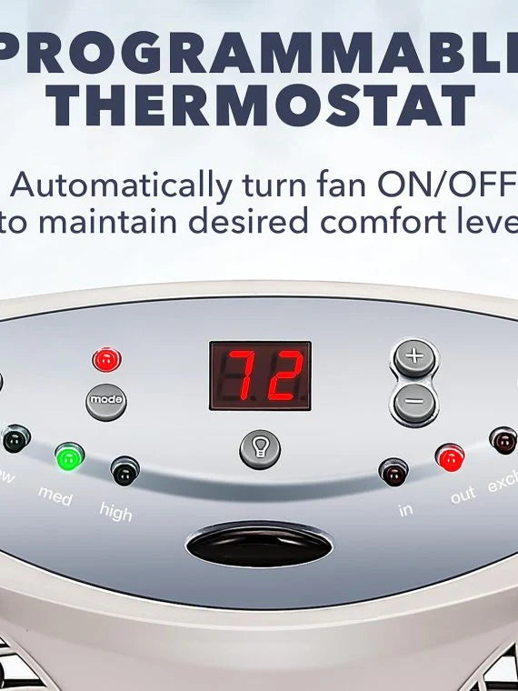 Bionaire Twin Window Fan With Reversible Airflow, 3 Speeds And Remote Control