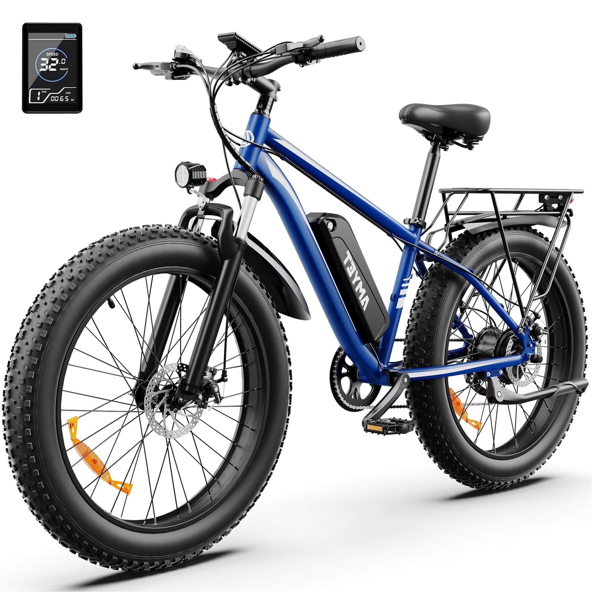 AMYET 26 x 4 Fat Tire Electric Mountain Bike, 48V 15Ah, 7-Speed - EB26