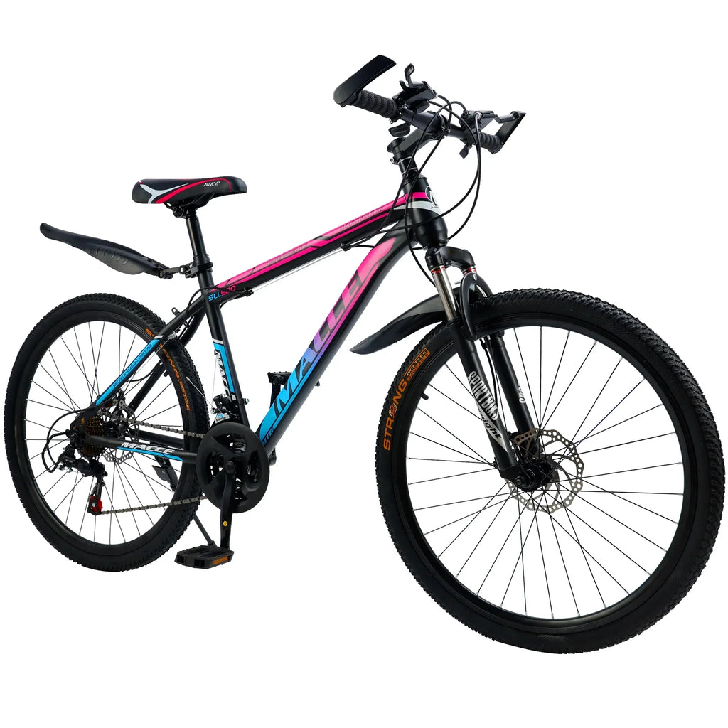 ARTUDATECH 24/26/27.5 Inch Mountain Bike, 24 Speeds, V/Disc Brakes, High-Carbon Steel Frame - Trailblazer