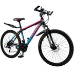 ARTUDATECH 24/26/27.5 Inch Mountain Bike, 24 Speeds, V/Disc Brakes, High-Carbon Steel Frame - Trailblazer