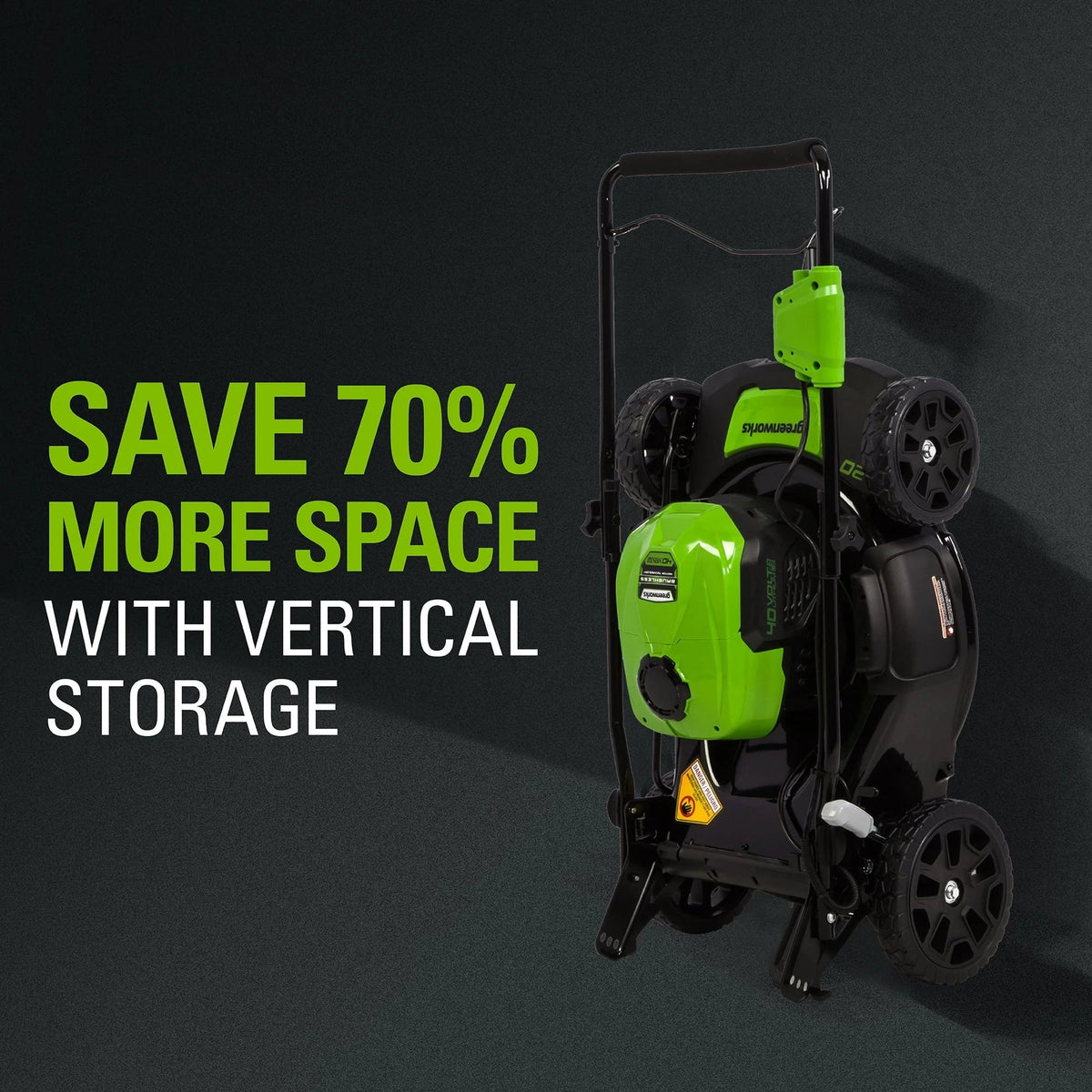 Greenworks 40V 20-Inch Brushless Walk-Behind Push Lawn Mower With 40 Ah Battery And Quick Charger - 2516302