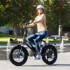 GOTRAX F3 500W Folding Fat Tire Electric Bike, 20in x 4in Tires, 20 MPH, 60 Mile Range - F3