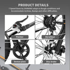 26 in 48V 13Ah 750W Fat Tire Electric Mountain Bike, Black - S48