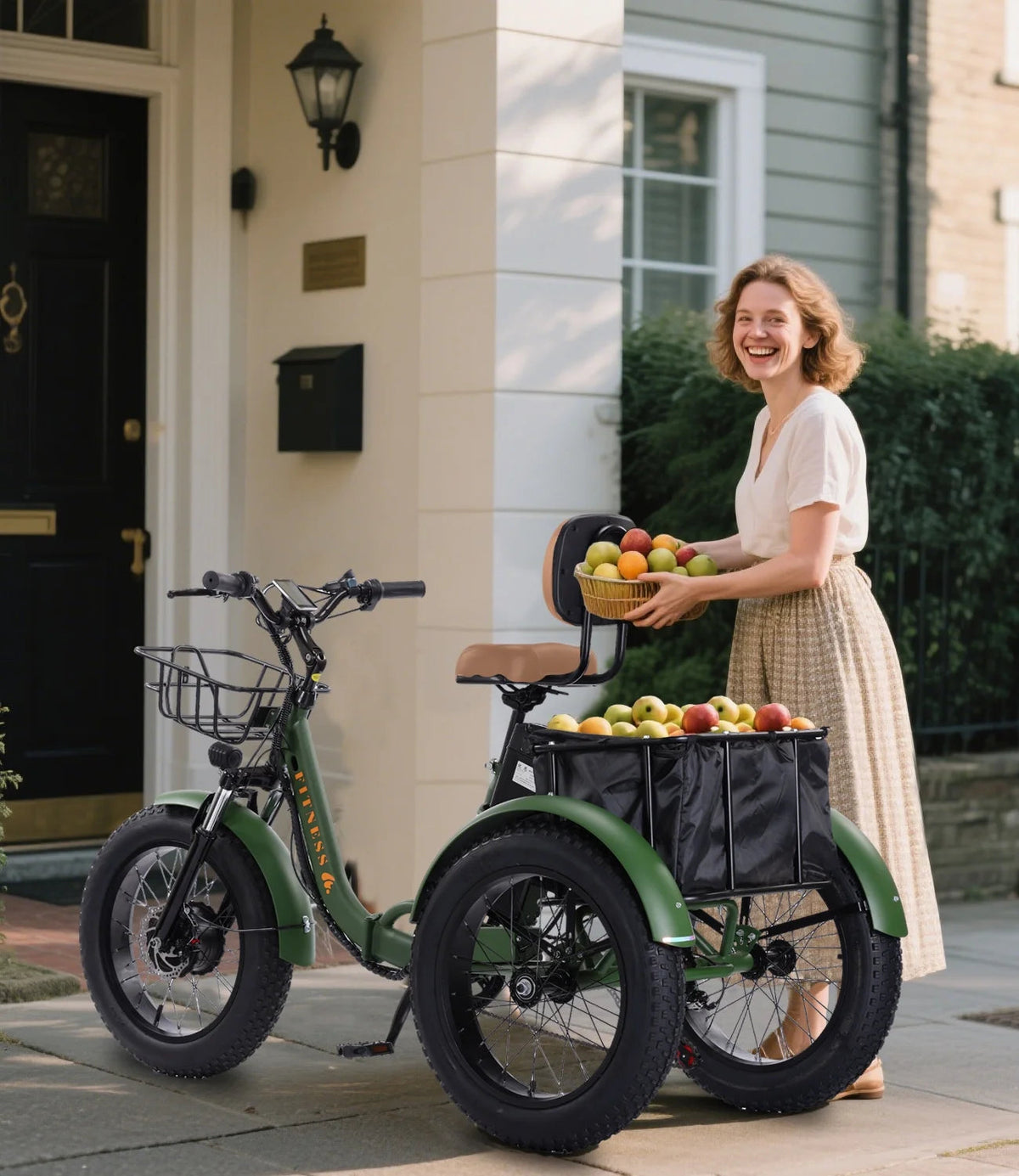YEBEI Folding Electric Tricycle for Adults, 500W Motor, 48V15AH Lithium Battery, 20 x 4.0 in Fat Tires