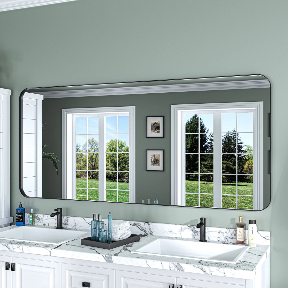 Aluminum Alloy Rounded Corner Wall Vanity Mirror