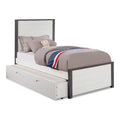 Furniture of America Wood Full Bed With Trundle, White And Gray - Acres