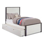 Furniture of America Wood Full Bed With Trundle, White And Gray - Acres