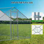 10 x 10 ft Metal Chicken Coop Walk-In Poultry Cage With Waterproof Cover