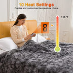 WOOMER Heated Blanket King Size 90 x 100 in Marble Grey