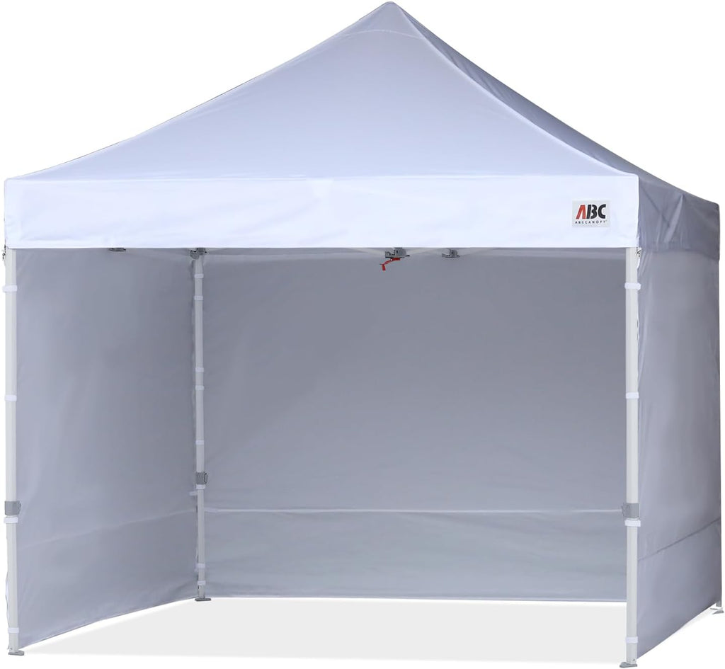 ABCCANOPY Easy Pop Up Canopy Tent With Sidewalls 10x10 Ft White - Commercial Series