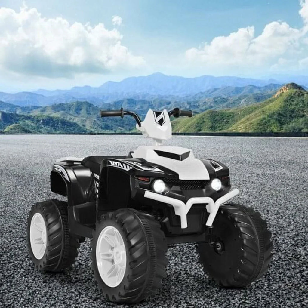 Electric Kids' ATV With LED Lights And Treaded Tires - White