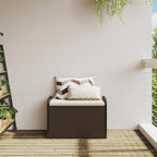 vidaXL Outdoor Poly Rattan Storage Bench With Cushion, Black, 45.3 x 20.1 x 20.5 in