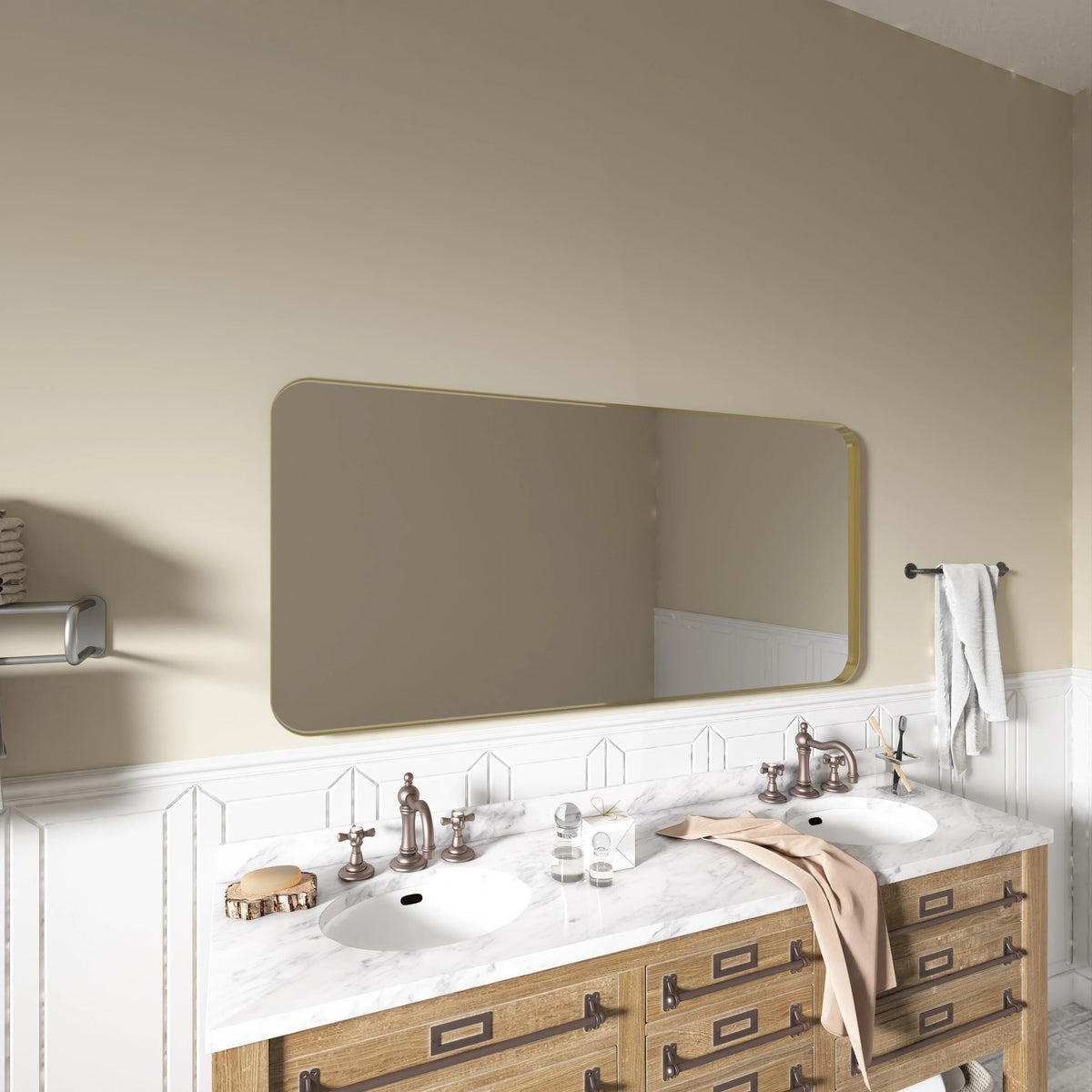 Aluminum Alloy Rounded Corner Wall Vanity Mirror