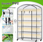 Abimars 5-Tier Greenhouse With PVC Cover, Wheels And 5-Pack 2900K Full Spectrum Plant Lights, 21x49x80inch