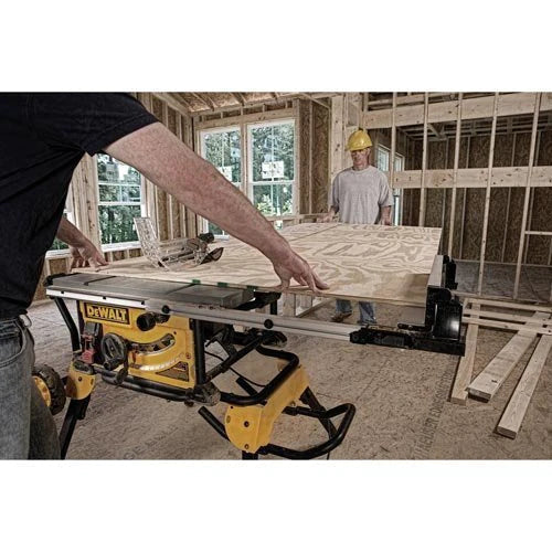10 in 15A Table Saw With Rolling Stand - 32-1/2 in Rip Capacity Portable Jobsite Saw