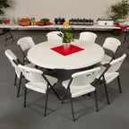 Lifetime 60 Inch Round Commercial Folding Table, Almond - 280435