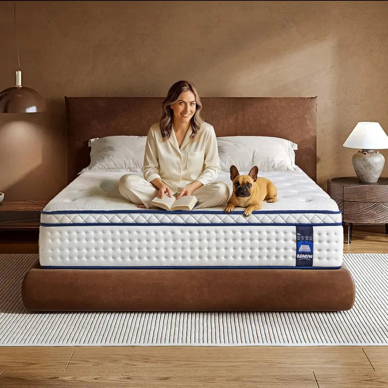 BCNUW King Hybrid Mattress, 14-Inch, Medium-Firm Support