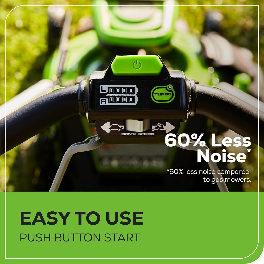 Greenworks 60V 21 Inch Cordless Self-Propelled Lawn Mower - 2 x 4.0Ah Batteries And Dual Port Rapid Charger