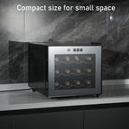 JINJUNYE Countertop Wine Cooler Refrigerator, 12 Bottle, Glass Door