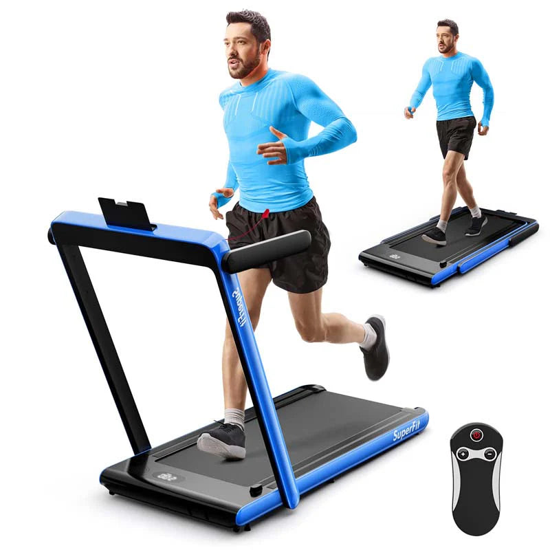 GYMAX 2-in-1 Folding Under Desk Treadmill With Speaker, App And Remote Control - 2.5HP
