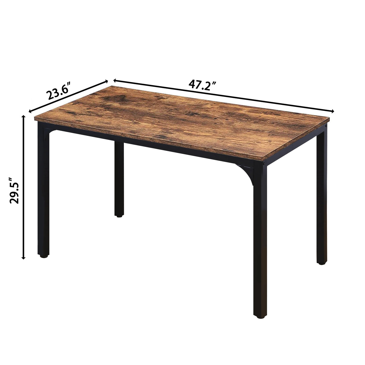 VEIKOUS 47in Industrial Dining Table Desk With Adjustable Footpad And Metal Frame