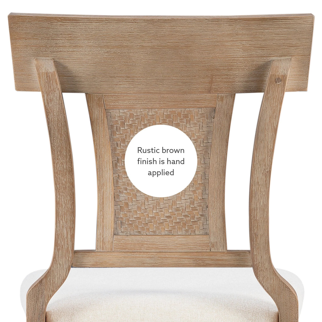 Linon Bar Stool 30 inch Rustic Brown Finish With Beige Fabric - Rylan