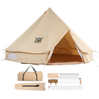 KFFKFF Canvas Bell Tent 6m/19.68ft 4-Season With Stove Jack - ZJTM1303