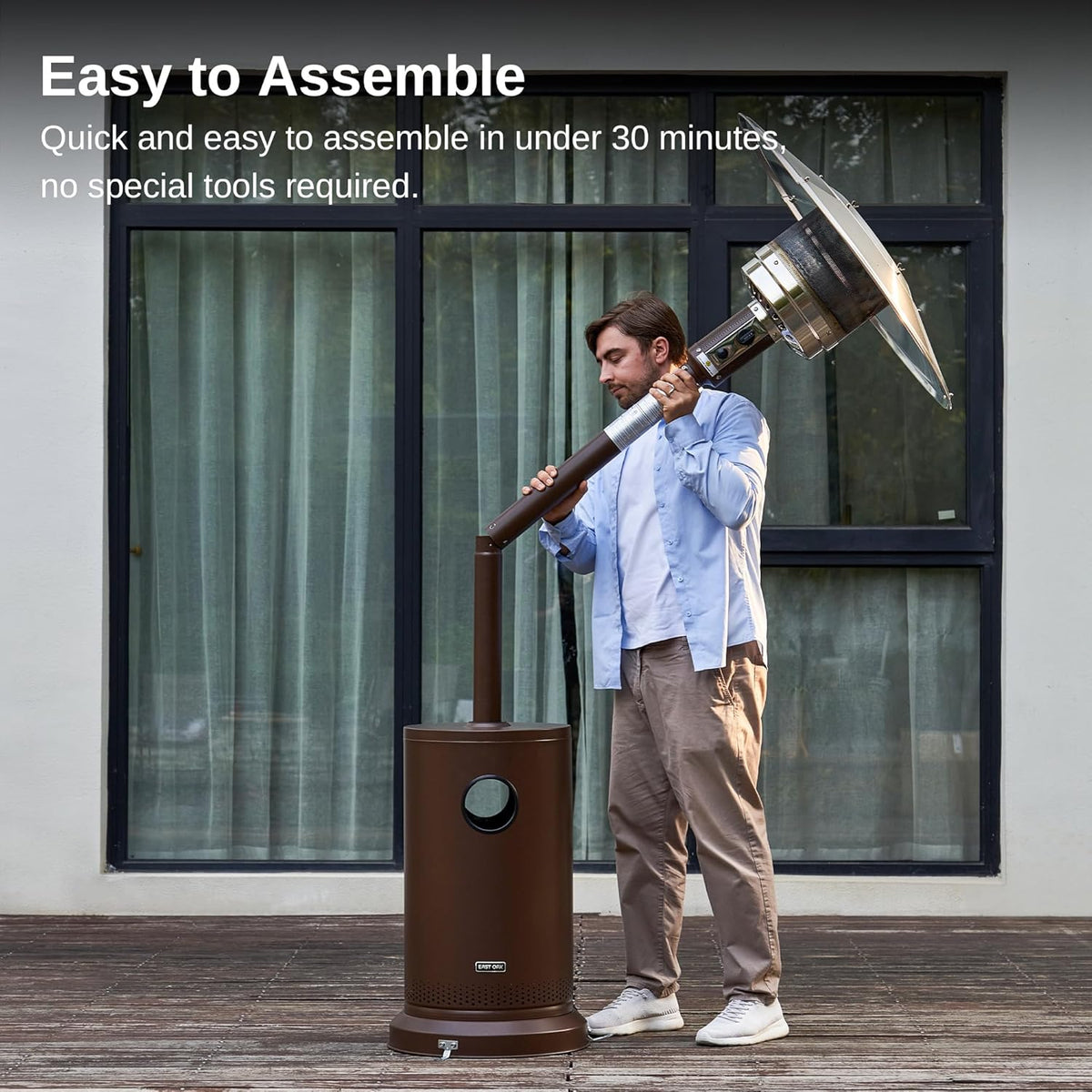 EAST OAK Patio Heater 50 000 BTU Bronze 31.9 in x 31.9 in x 86.6 in