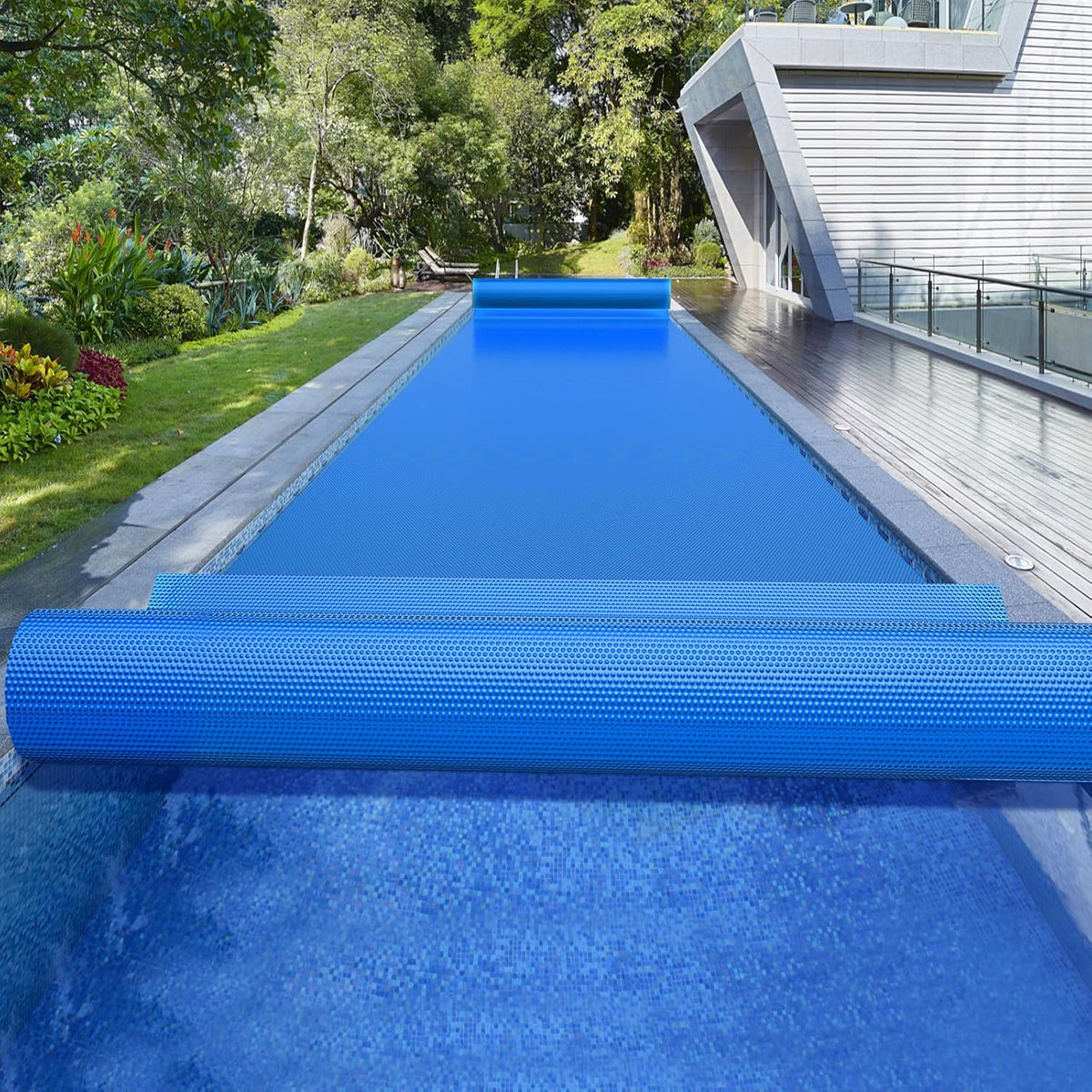 BigXwell 16-Mil Blue Rectangular Solar Pool Cover, 12 x 24 Foot - 1600 Series