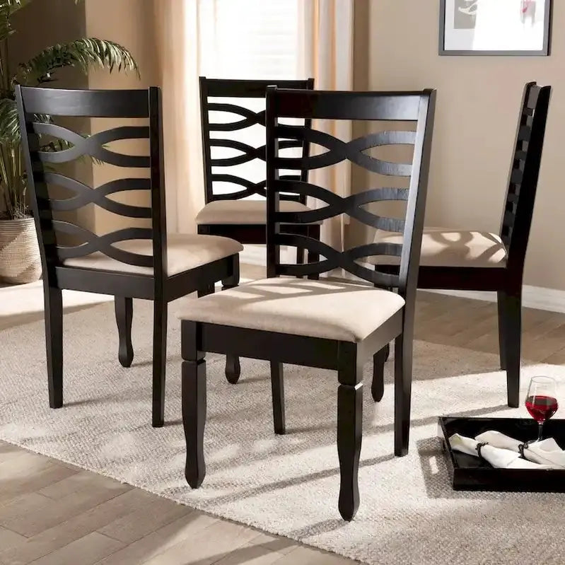 Contemporary Dining Chair Set, 4-Piece, 37.4 x 17.7 x 20.5 inches