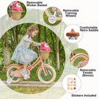 Glerc Girls' Kids' Bike, 12 inch, Pink, Ages 2-4 Years - Little Molly